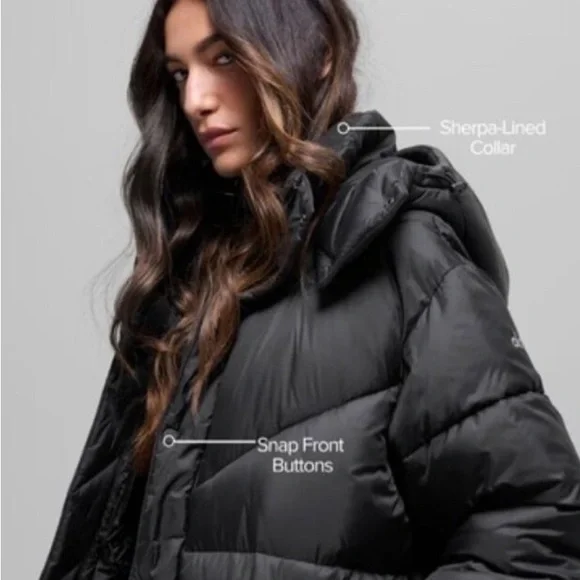 NWT Women's Alo Gold Rush Trench Black Puffer Coat - Picture 5 of 14